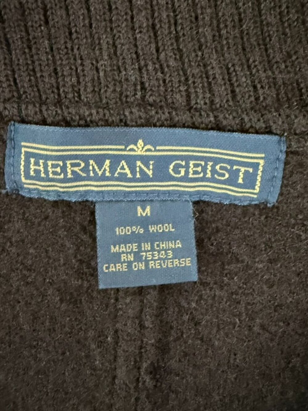 Herman Geist Women's Wool Blazer Jacket Brown Size Medium 3 Button Knit - Picture 7 of 11